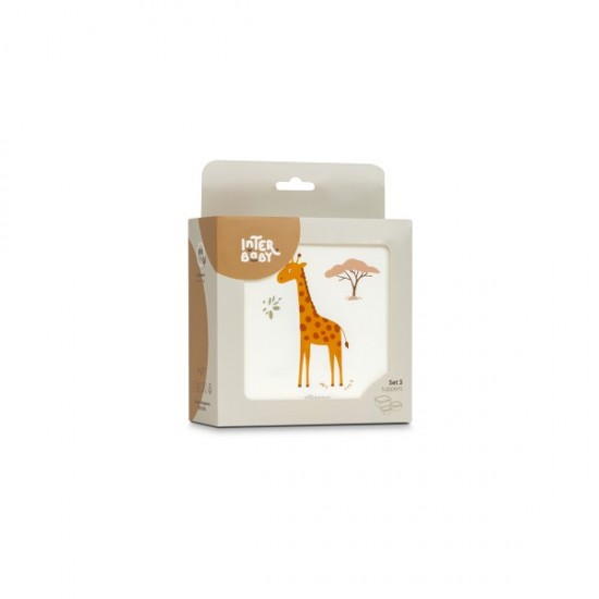 Interbaby Jirafa Savanna Σετ 3 Δοχείων Φαγητού (Lunch Boxes) Beige