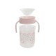 Interbaby Flowers Εκπαιδευτικό Ποτηράκι 360° κατά των Διαρροών 240ml Pink