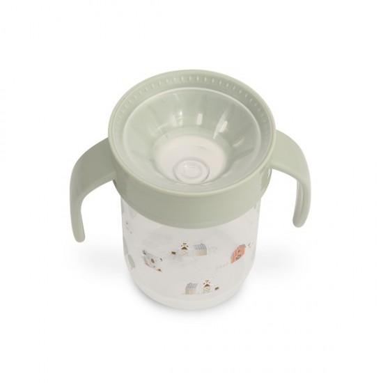 Interbaby Farm Εκπαιδευτικό Ποτηράκι 360° κατά των Διαρροών 240ml Green