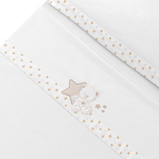 Ιnterbaby Oso Sentado Estrella Σεντόνια Λίκνου Σετ 3 Τεμ 50×80 Beige