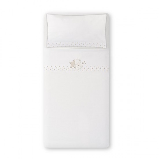 Ιnterbaby Oso Sentado Estrella Σεντόνια Λίκνου Σετ 3 Τεμ 50×80 Beige