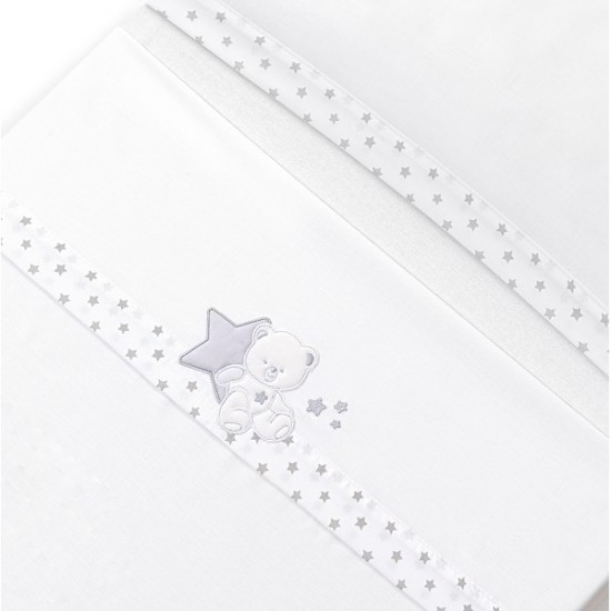 Ιnterbaby Oso Sentado Estrella Σεντόνια Λίκνου Σετ 3 Τεμ 50×80 Gray