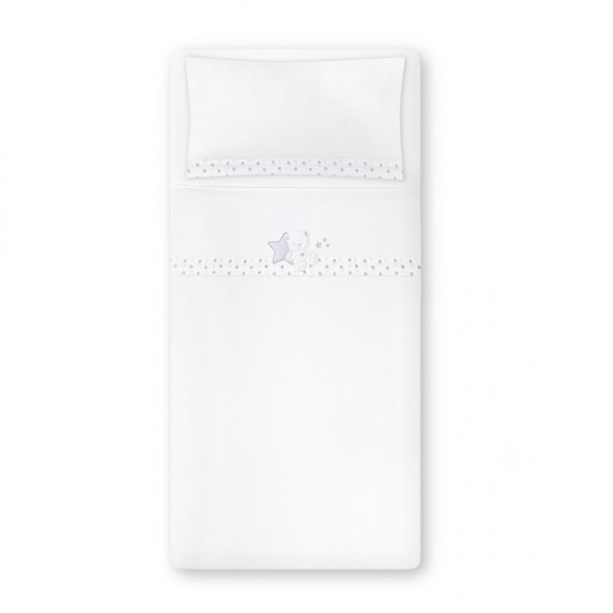 Ιnterbaby Oso Sentado Estrella Σεντόνια Λίκνου Σετ 3 Τεμ 50×80 Gray