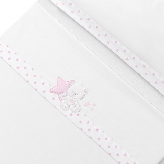 Ιnterbaby Oso Sentado Estrella Σεντόνια Λίκνου Σετ 3 Τεμ 50×80 Pink