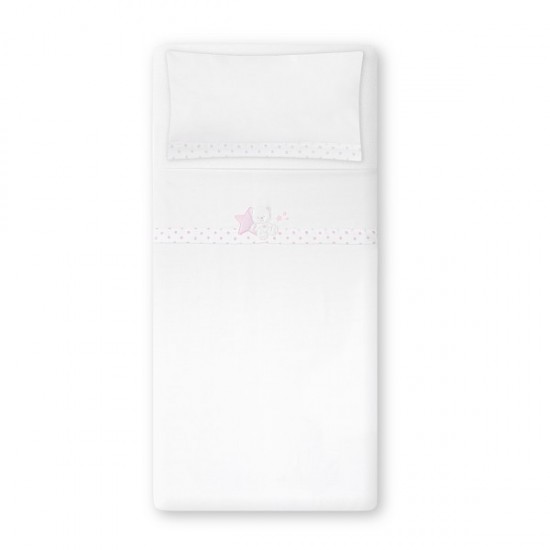 Ιnterbaby Oso Sentado Estrella Σεντόνια Λίκνου Σετ 3 Τεμ 50×80 Pink