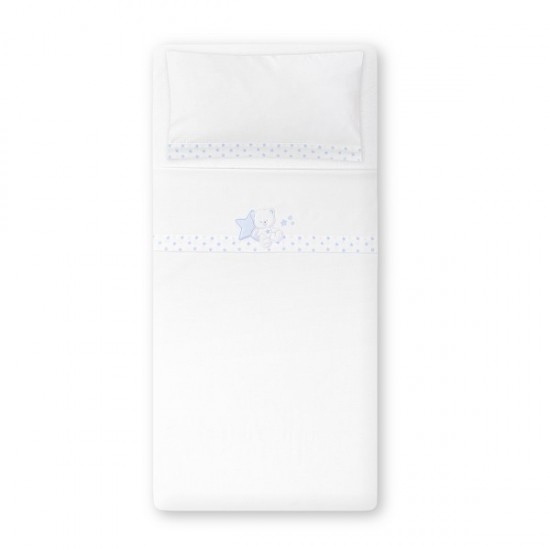 Ιnterbaby Oso Sentado Estrella Σεντόνια Λίκνου Σετ 3 Τεμ 50×80 Blue